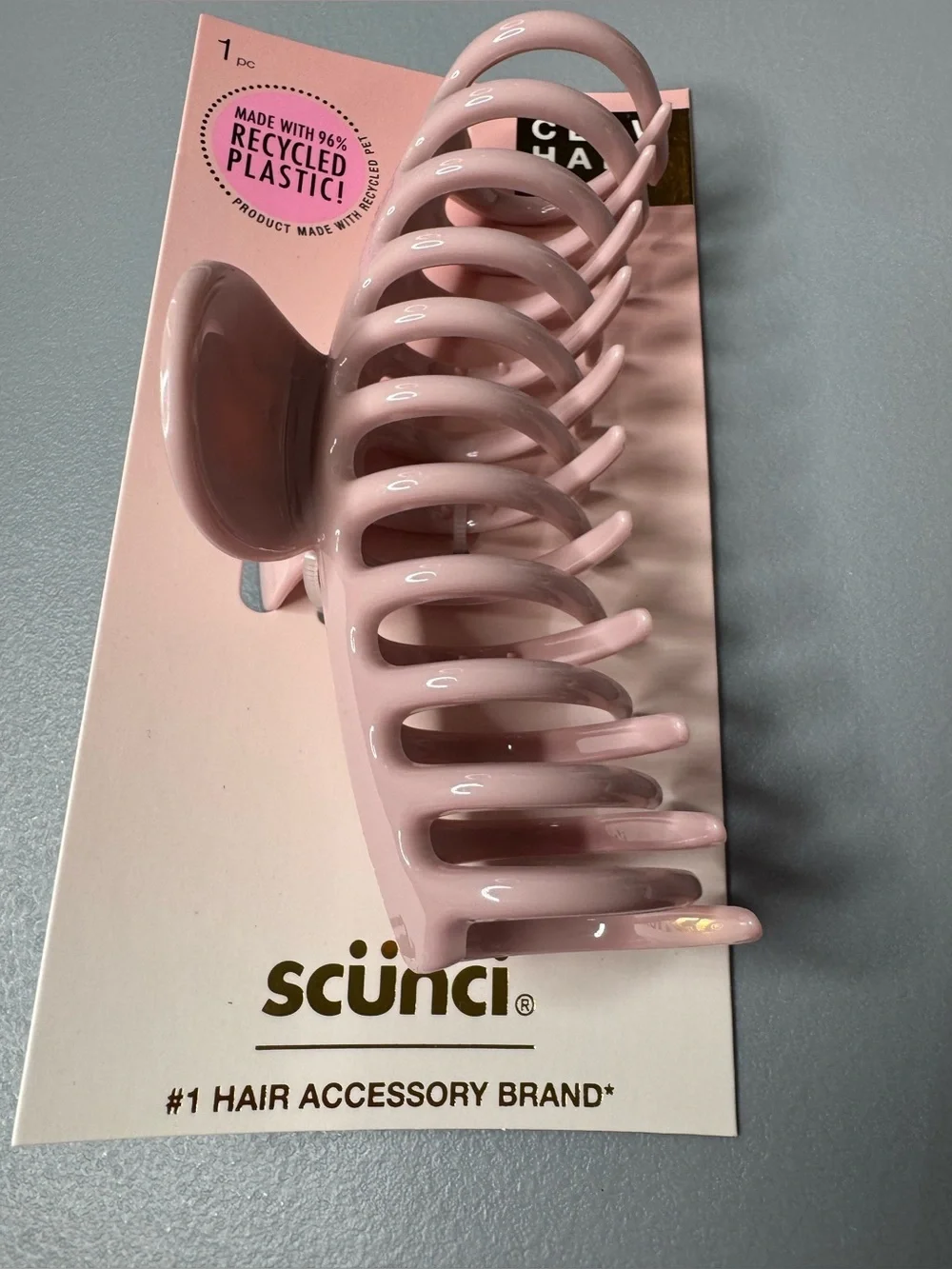 scunci Light Pink pastel color  Large Hair Claw summer beach coquette spring